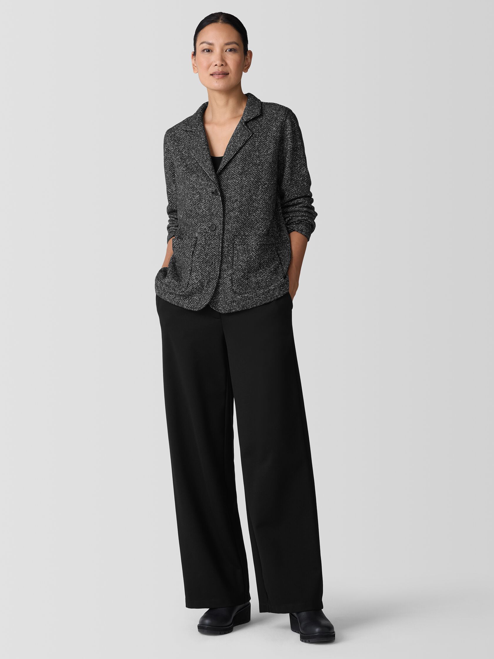 Organic Cotton Terry Stand Collar Jacket