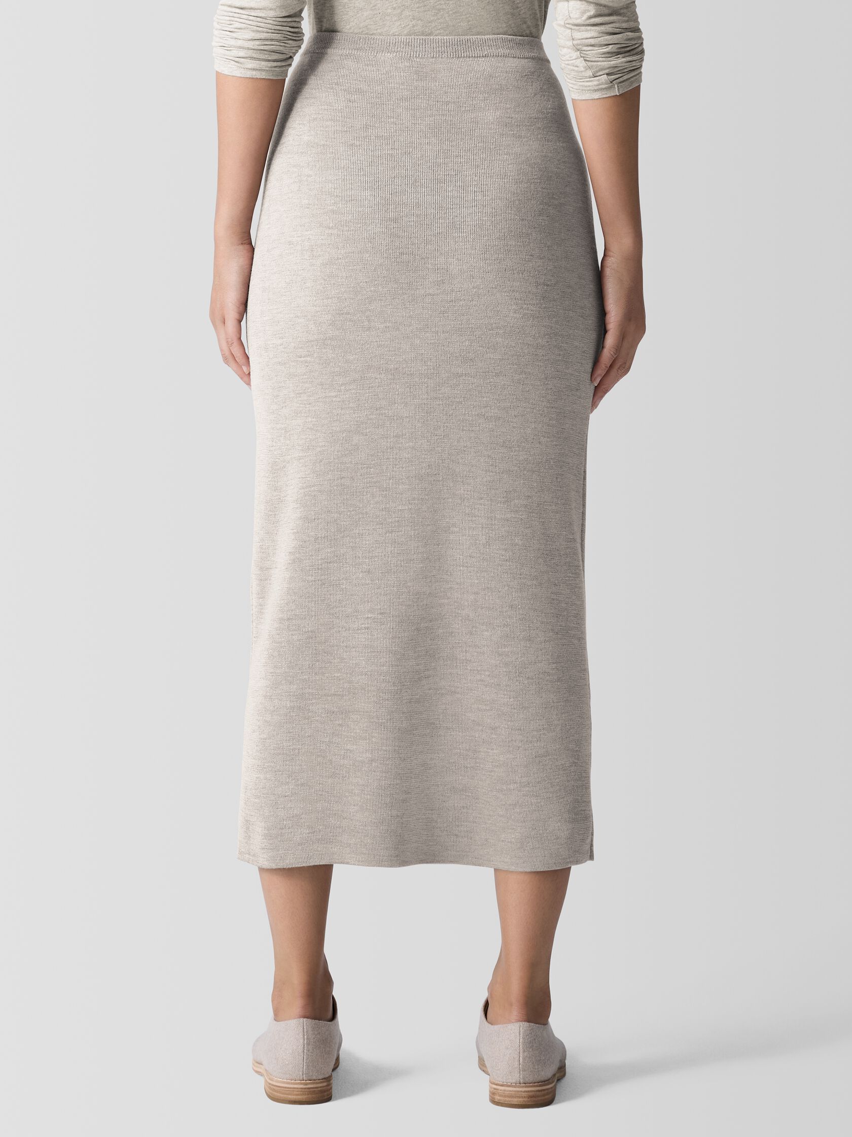 Merino Rib Pencil Skirt in Regenerative Wool