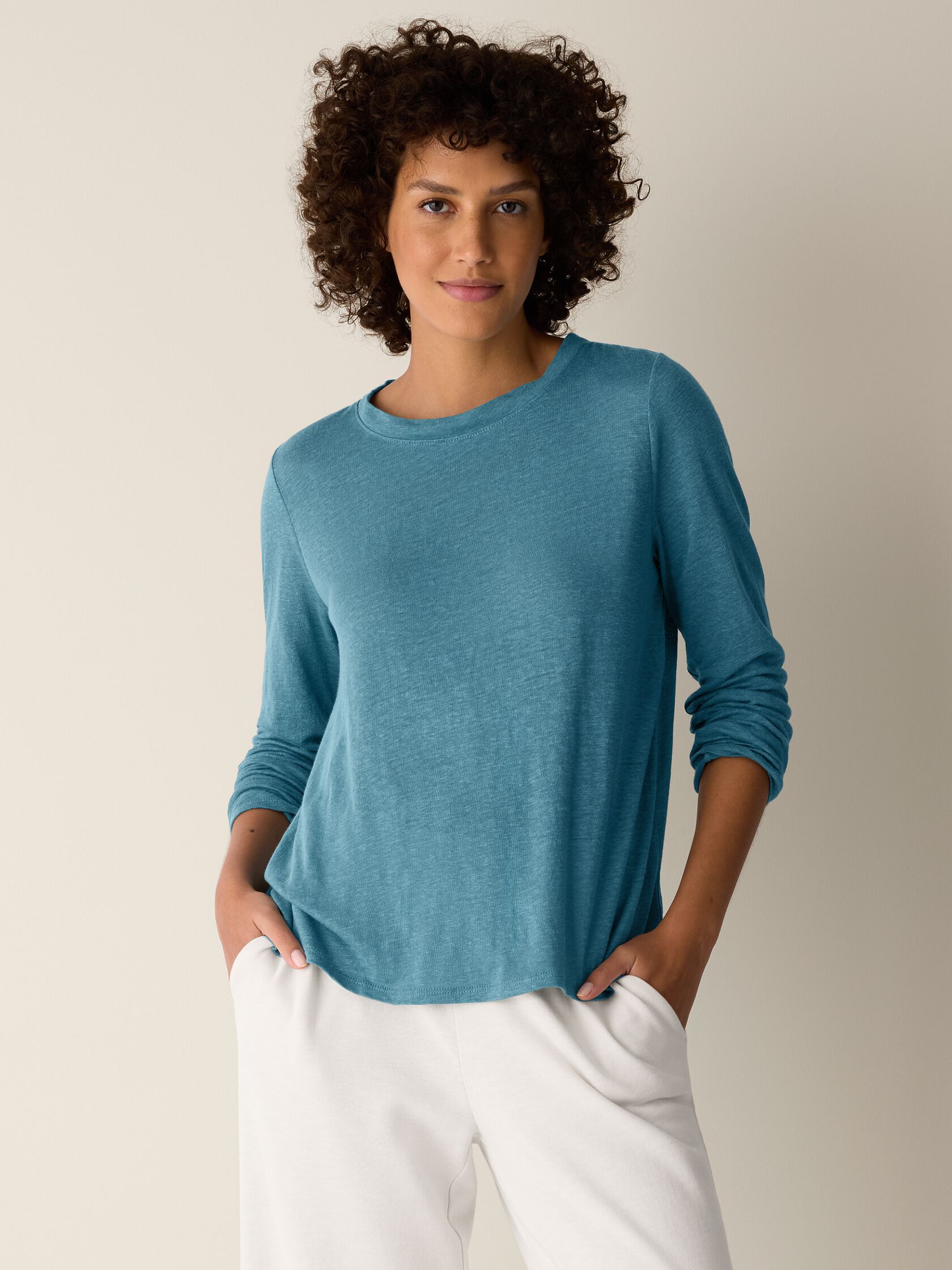 Organic Linen Jersey Long-Sleeve Tee