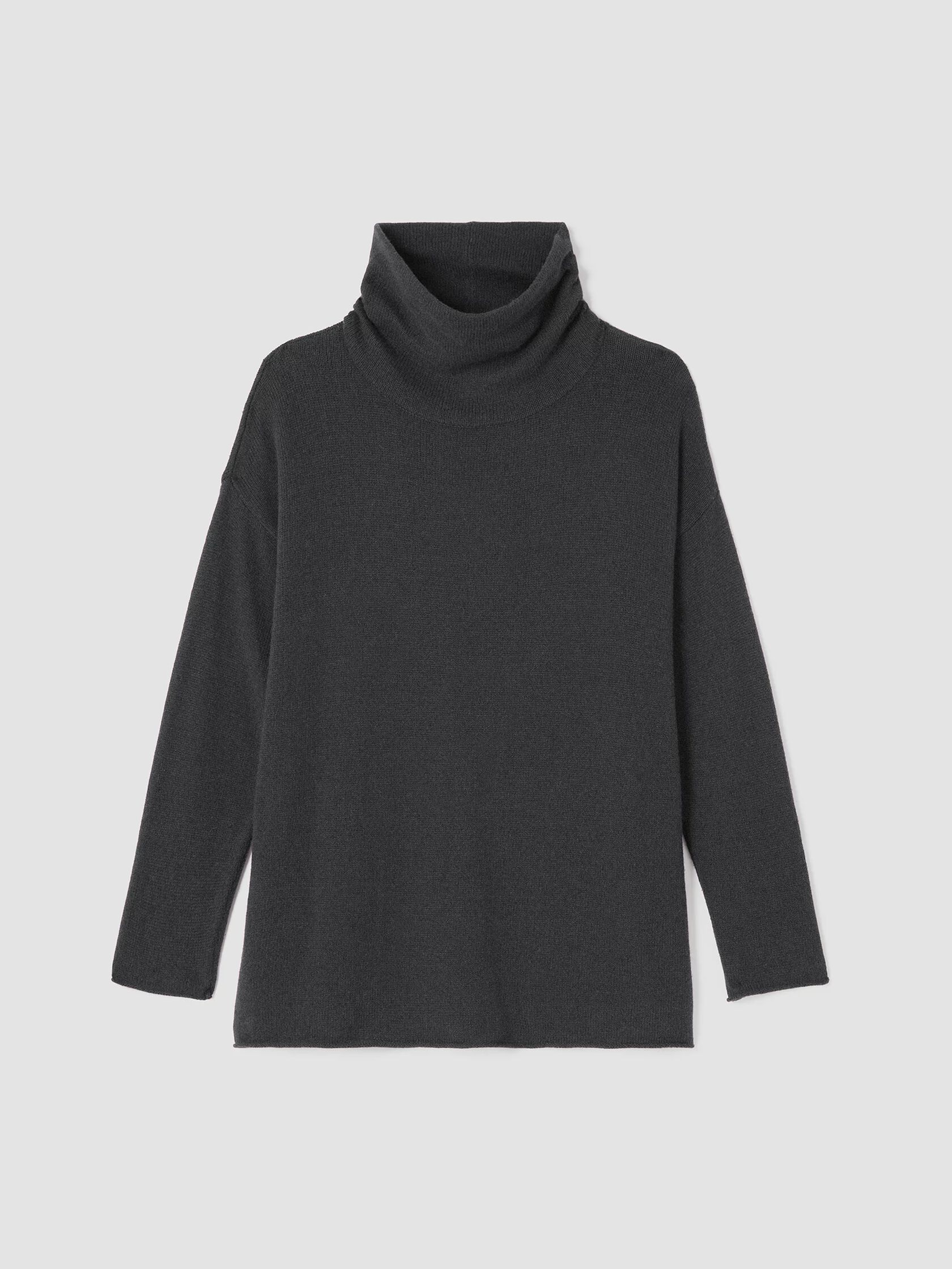 Cotton and Recycled Cashmere Turtleneck Top