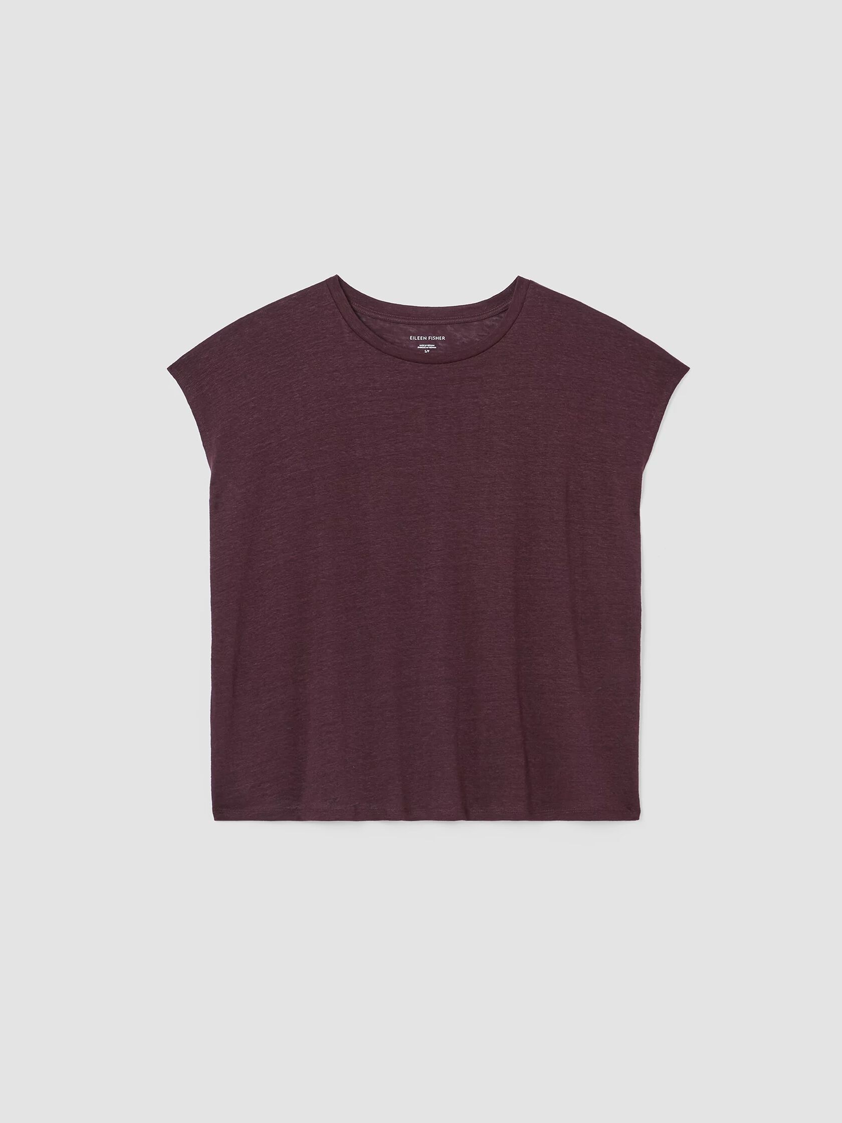 Organic Linen Jersey Shirred-Back Top