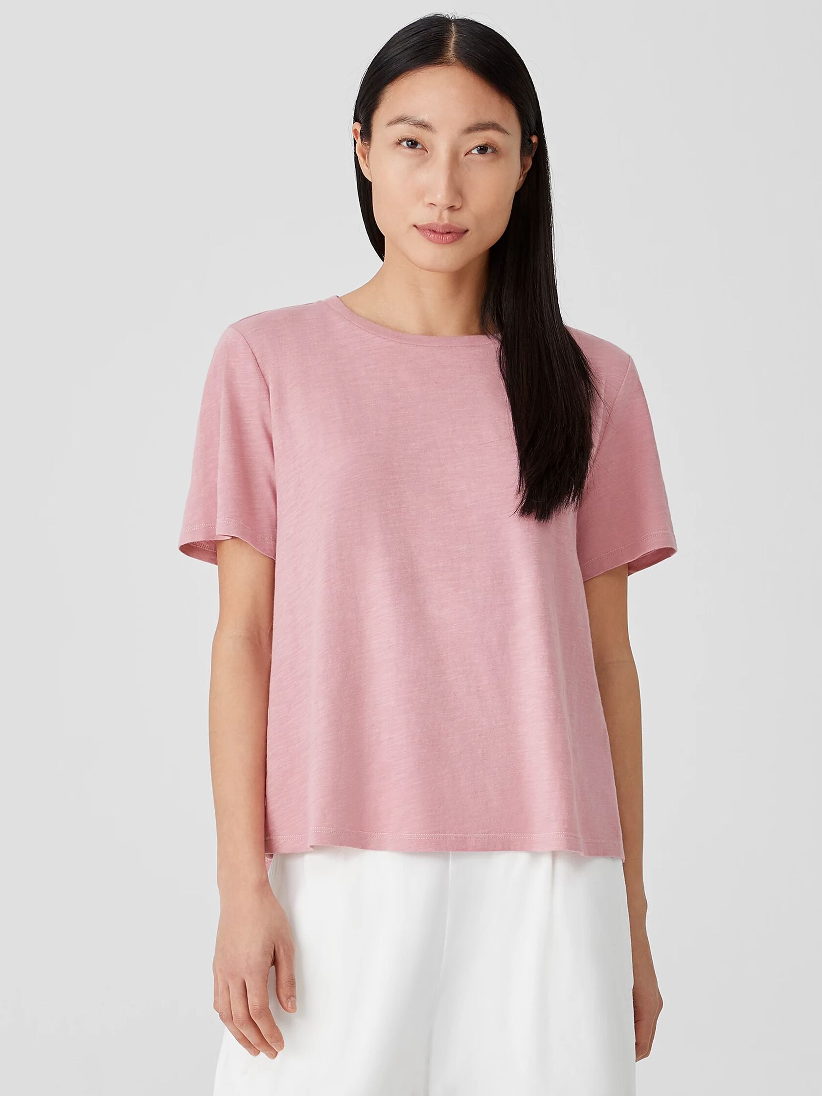 Organic Cotton Slub Tee EILEEN FISHER