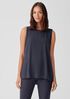 Silk Georgette Crepe Ballet Neck Tank