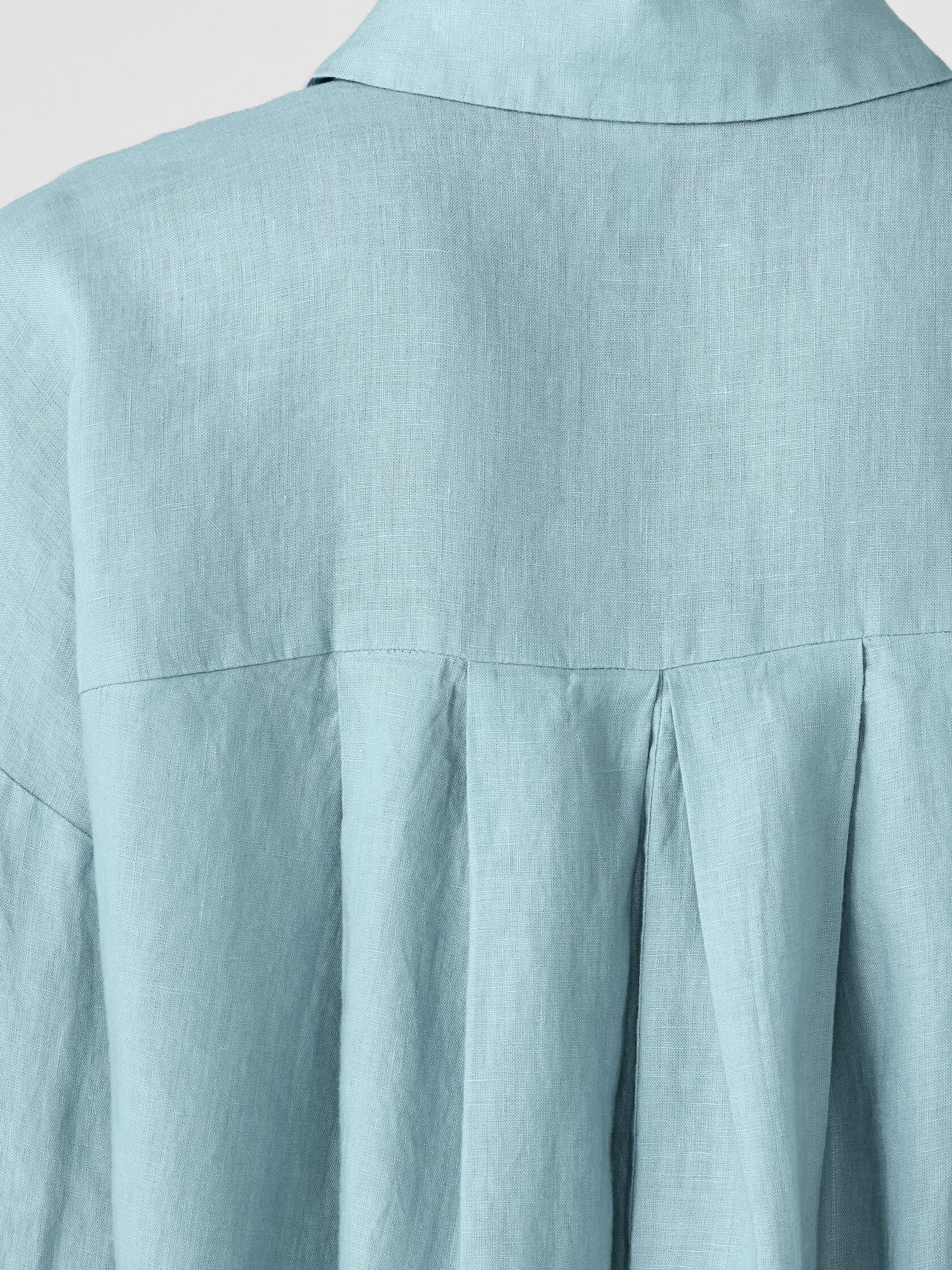Organic Handkerchief Linen Classic Collar Long Shirt
