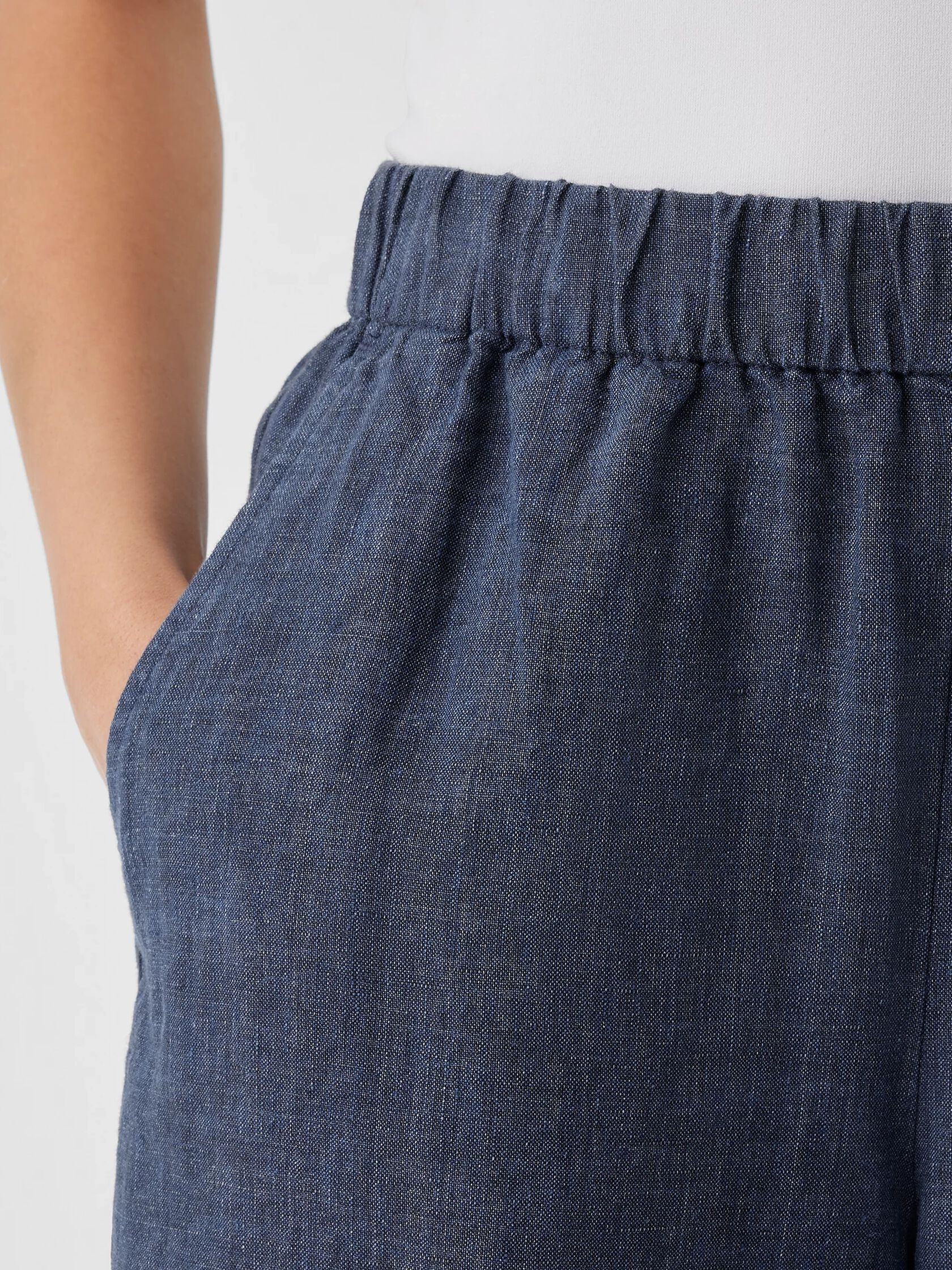 Washed Organic Linen Délavé Wide-Leg Pant