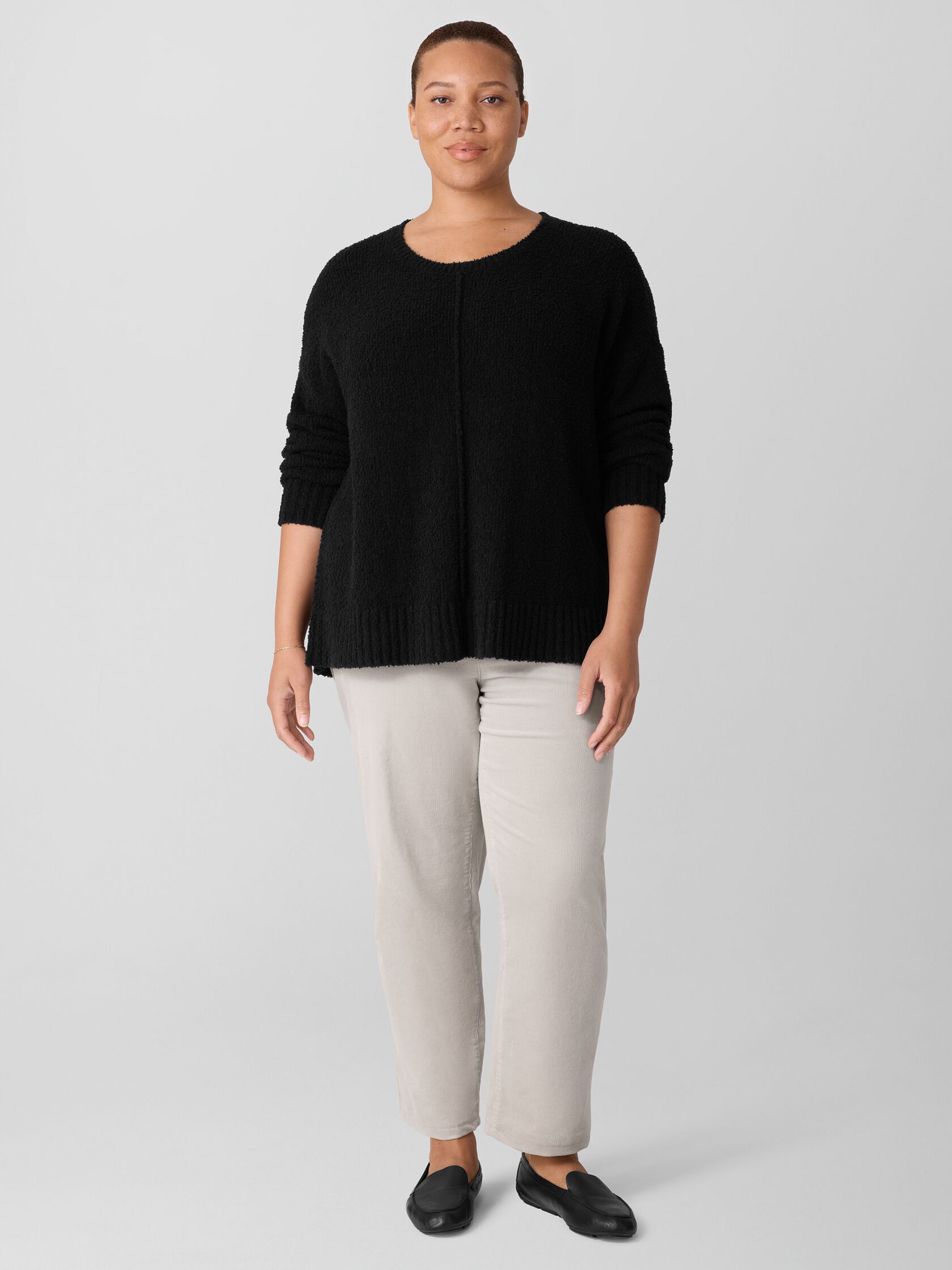 Cotton Fluff Crew Neck Top