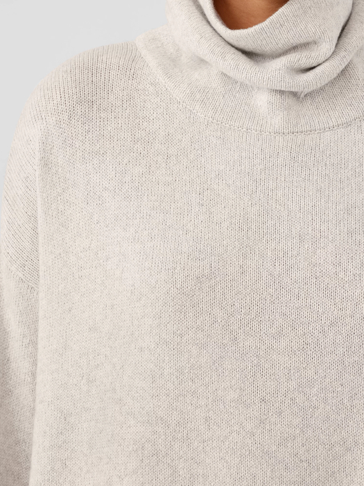 Cotton and Recycled Cashmere Turtleneck Top