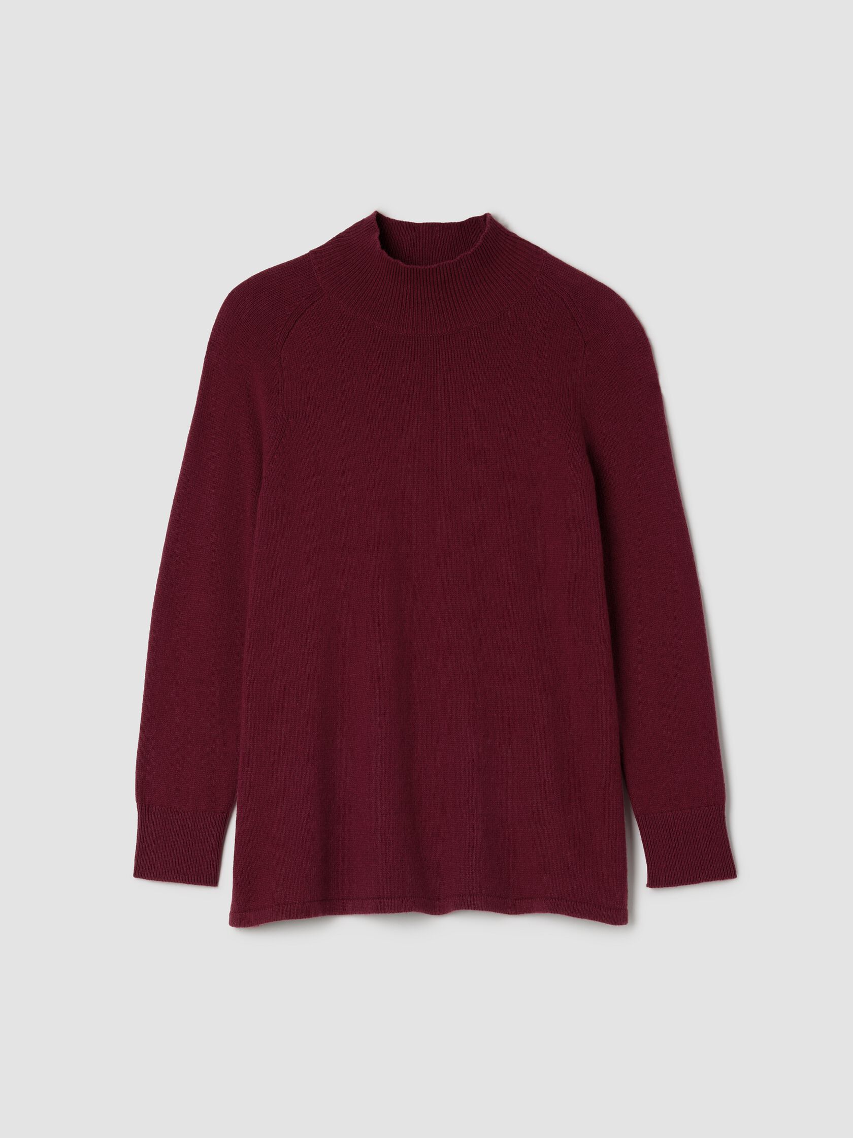 Cotton & Recycled Cashmere Turtleneck Long Top