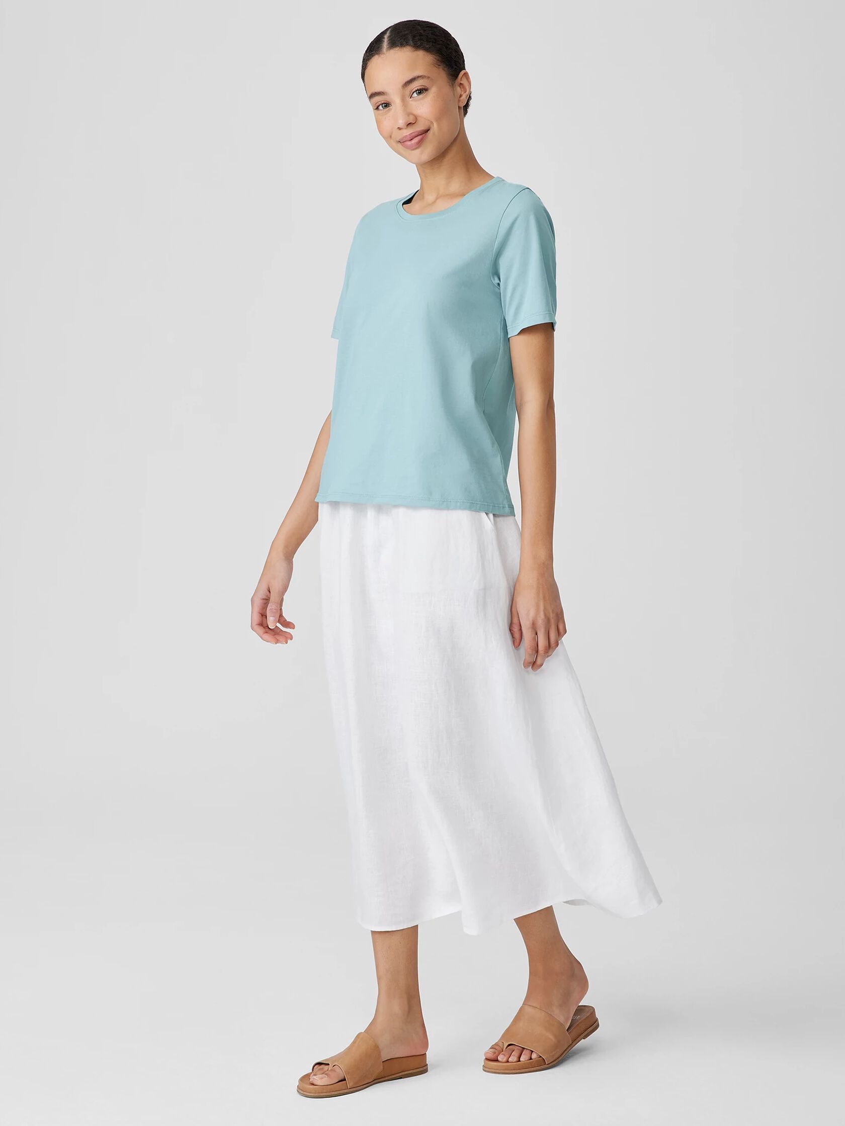 Organic Pima Cotton Jersey Round Neck Tee
