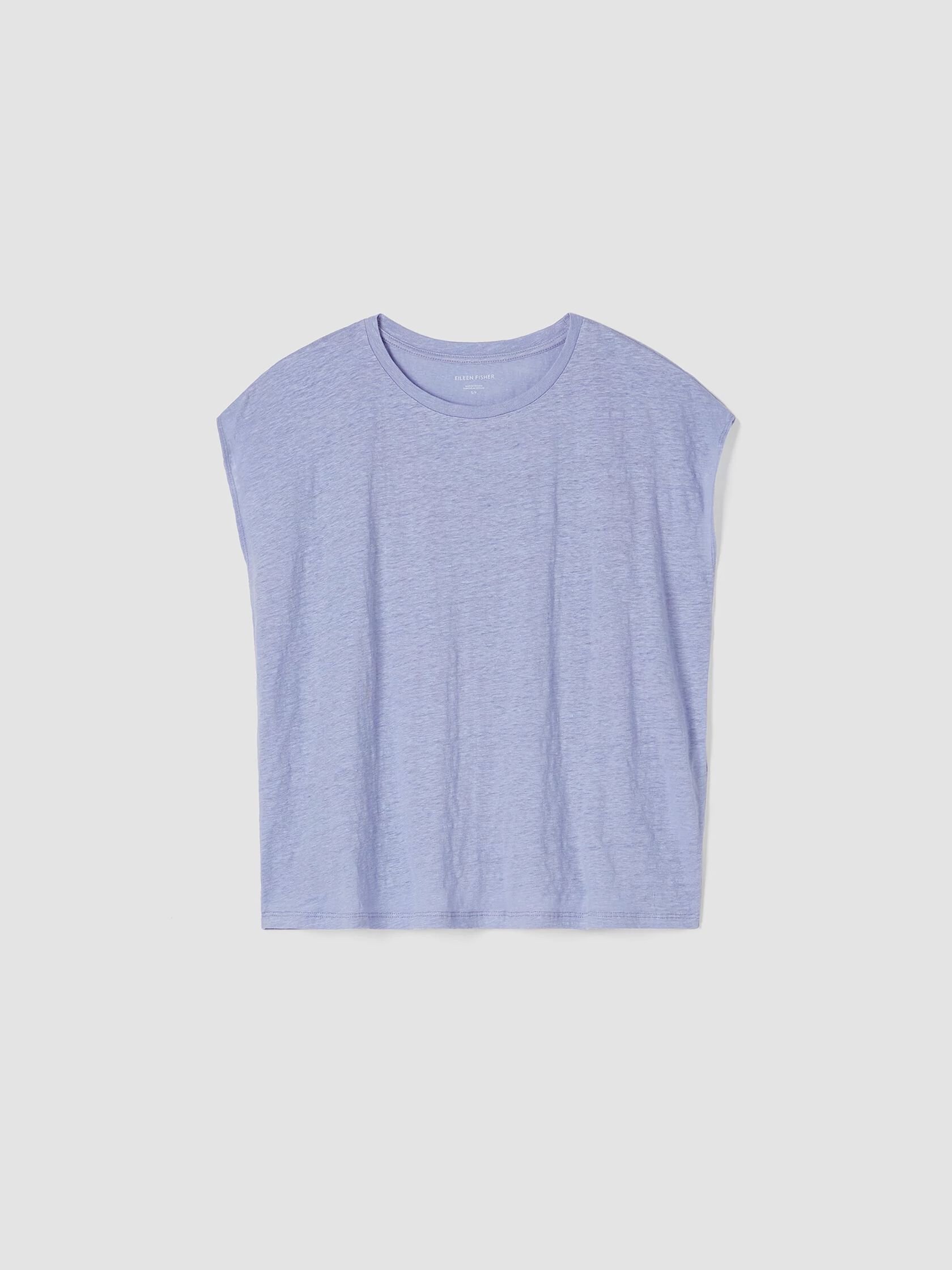 Organic Linen Jersey Shirred-Back Top