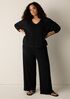 Ribbed Knit Wide-Leg Pant