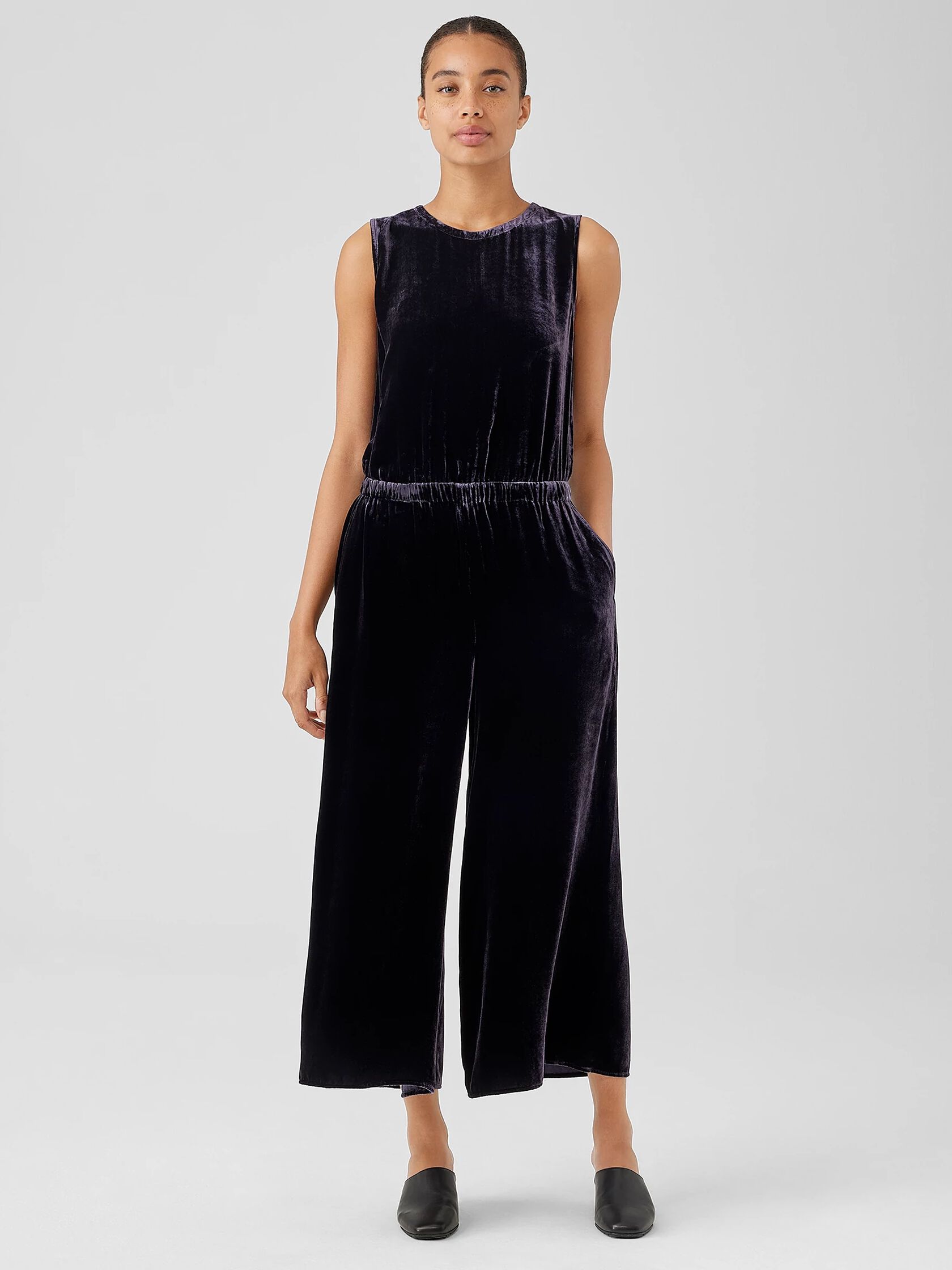 Velvet Wide-Leg Jumpsuit