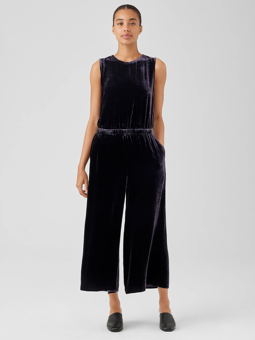 Velvet Wide-Leg Jumpsuit