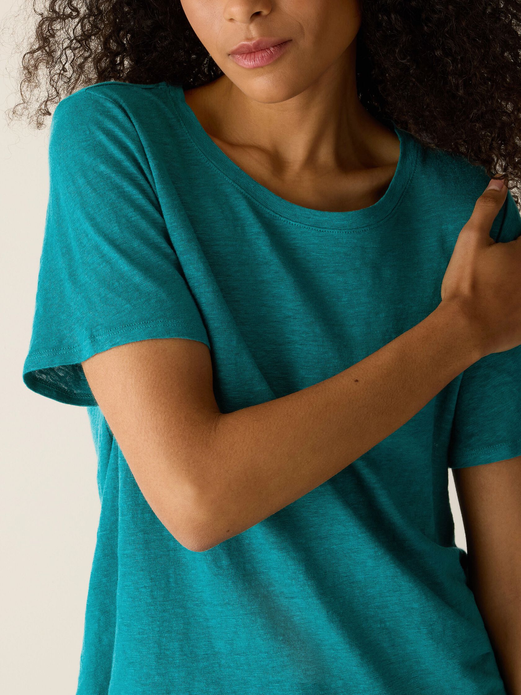 Organic Linen Jersey Crew Neck Tee