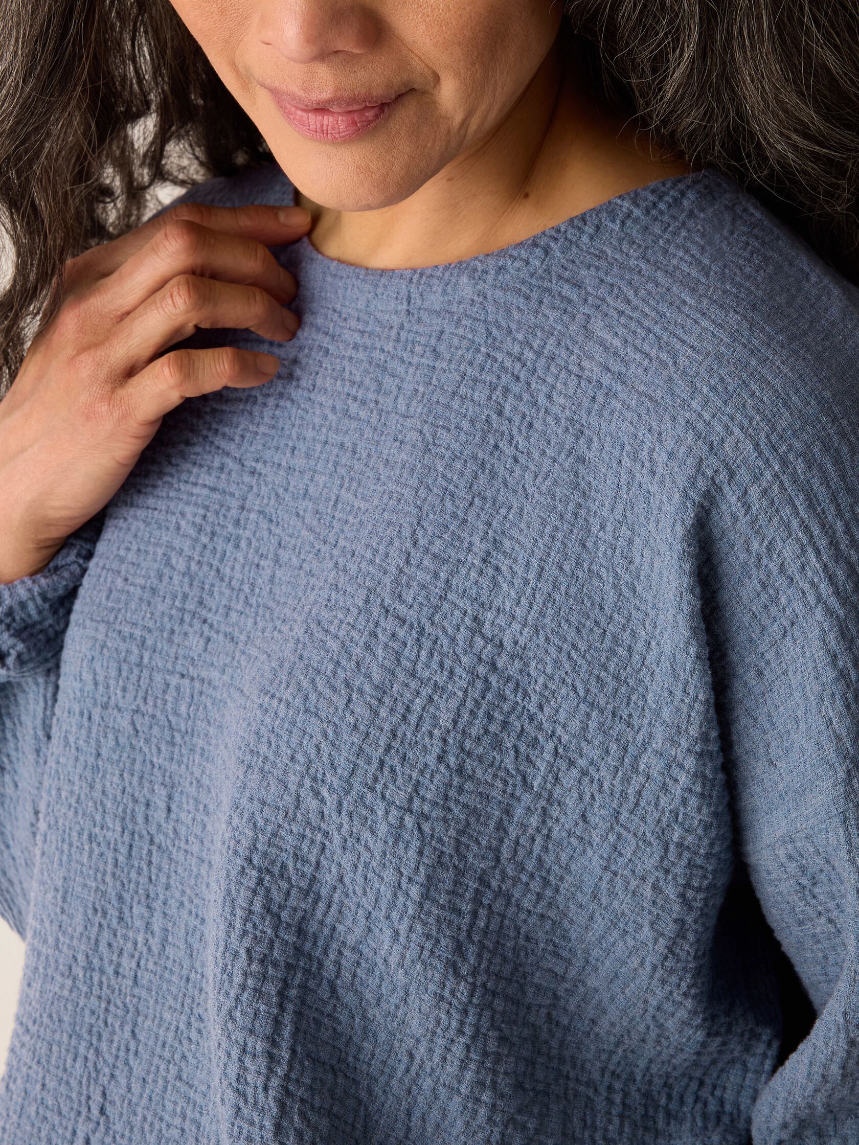 Organic Cotton Doubleweave Round Neck Box-Top