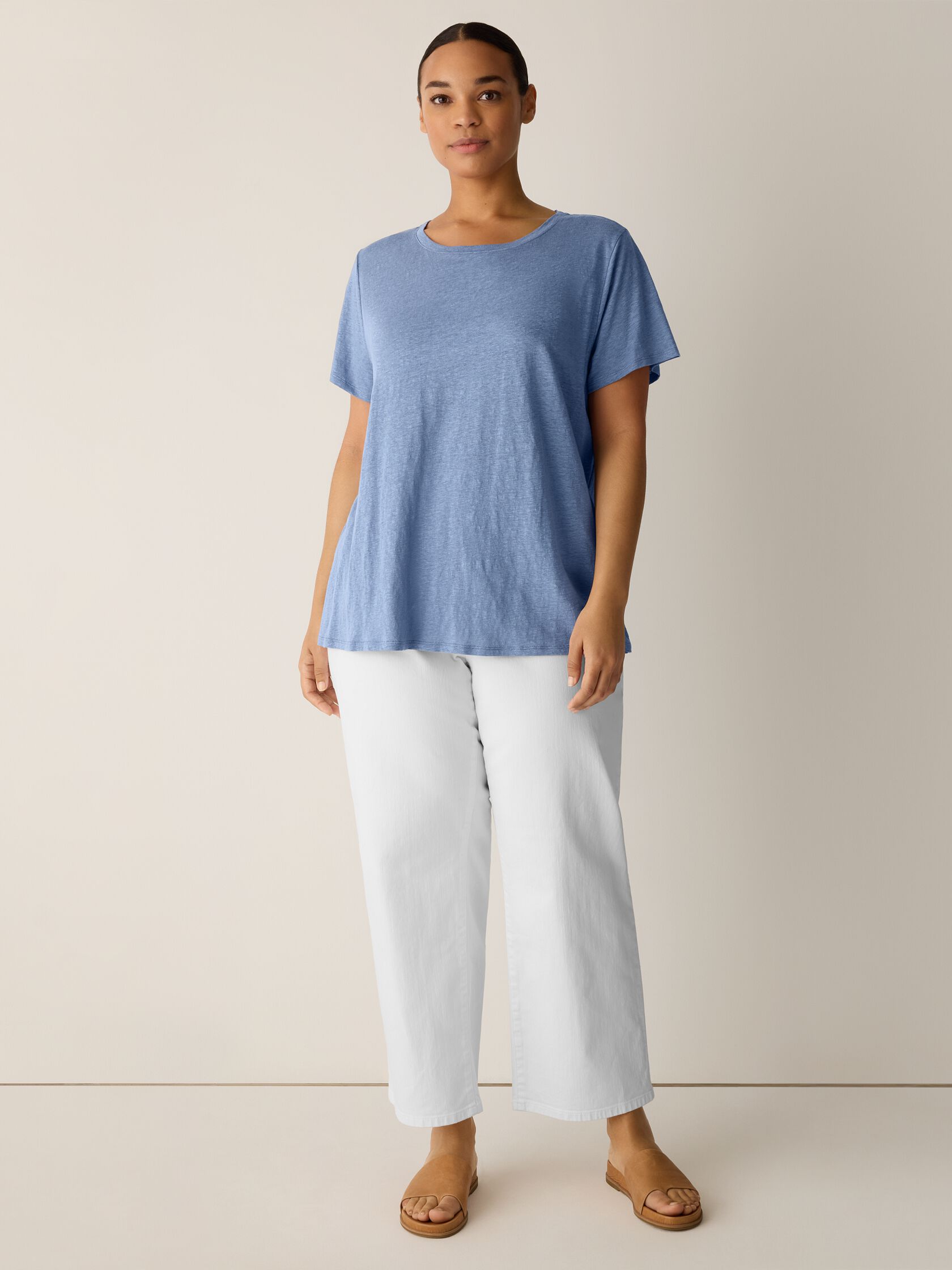 Organic Linen Jersey Crew Neck Tee