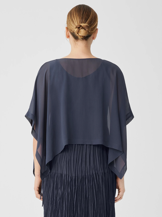 Sheer Silk Georgette Poncho