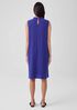 Woven Plissé Mock Neck Dress