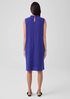 Woven Plissé Mock Neck Dress