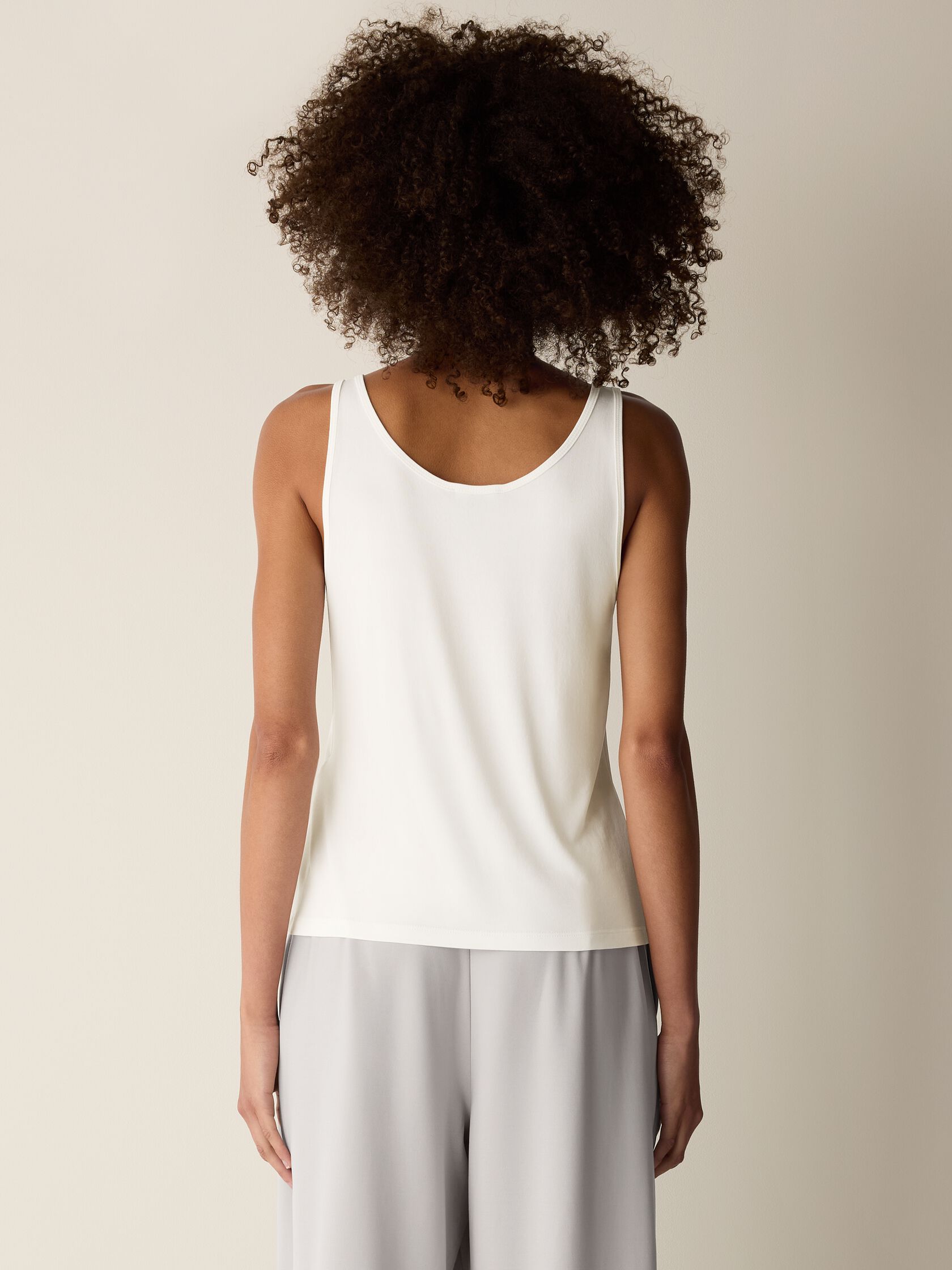 Stretch Silk Jersey Scoop Neck Tank