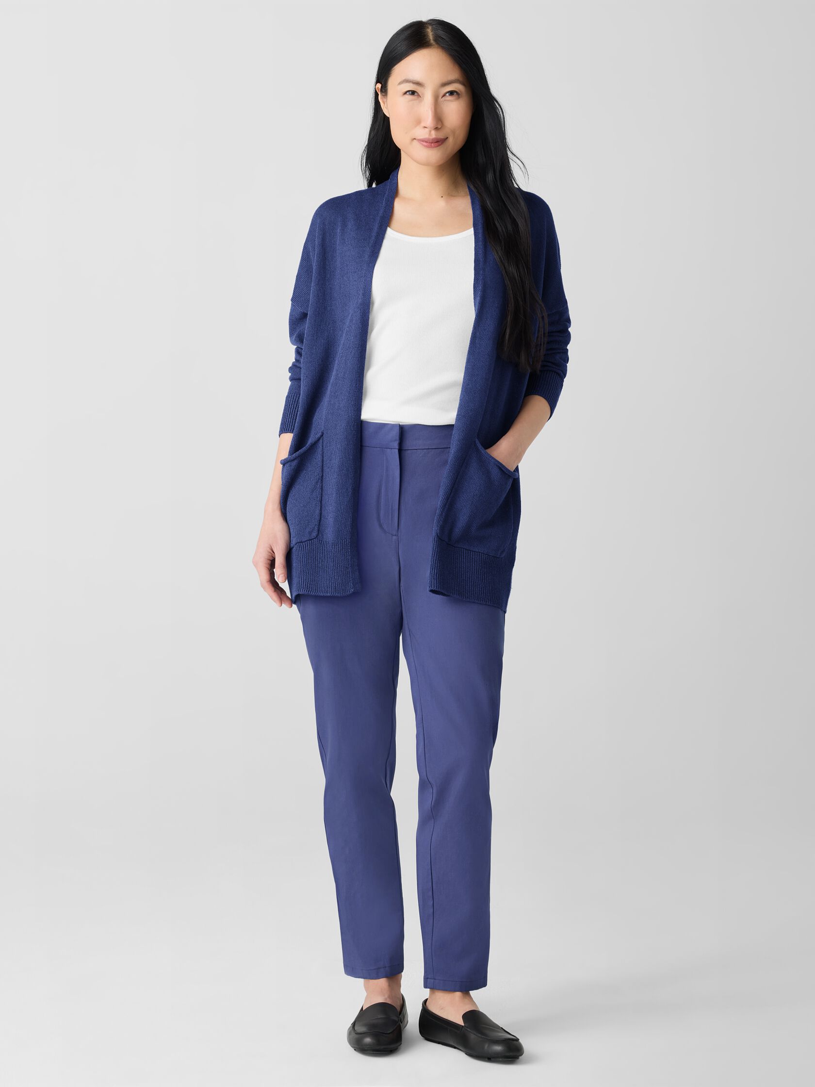 Organic Linen Cotton Cord Long Cardigan