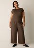 Organic Cotton Pucker Wide-Leg Pant