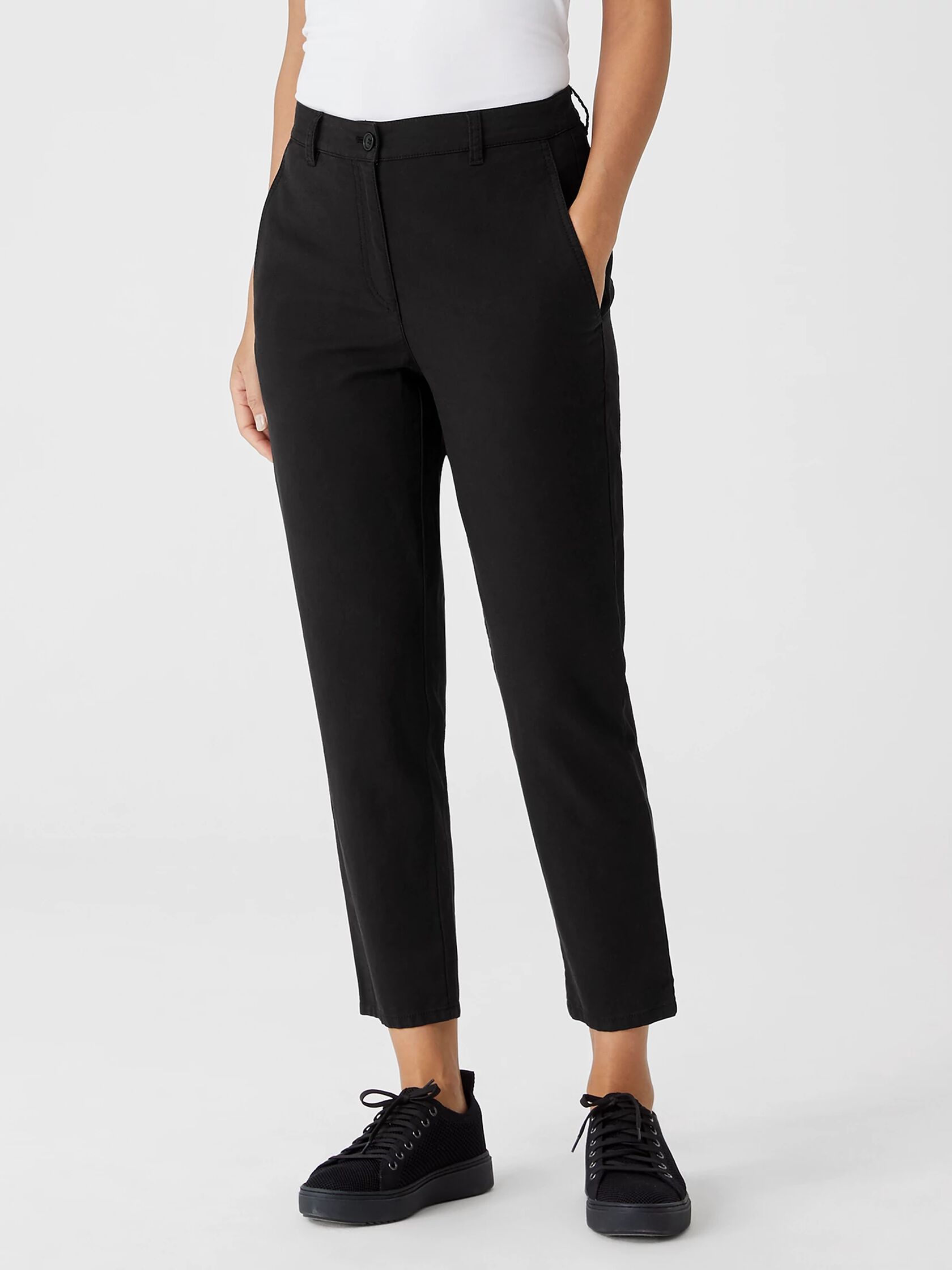 Cotton Hemp Tapered Ankle Pant EILEEN FISHER
