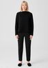 Crinkled Organic Cotton Funnel Neck Top