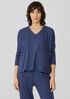 Cotton Hemp Melange V-Neck Top