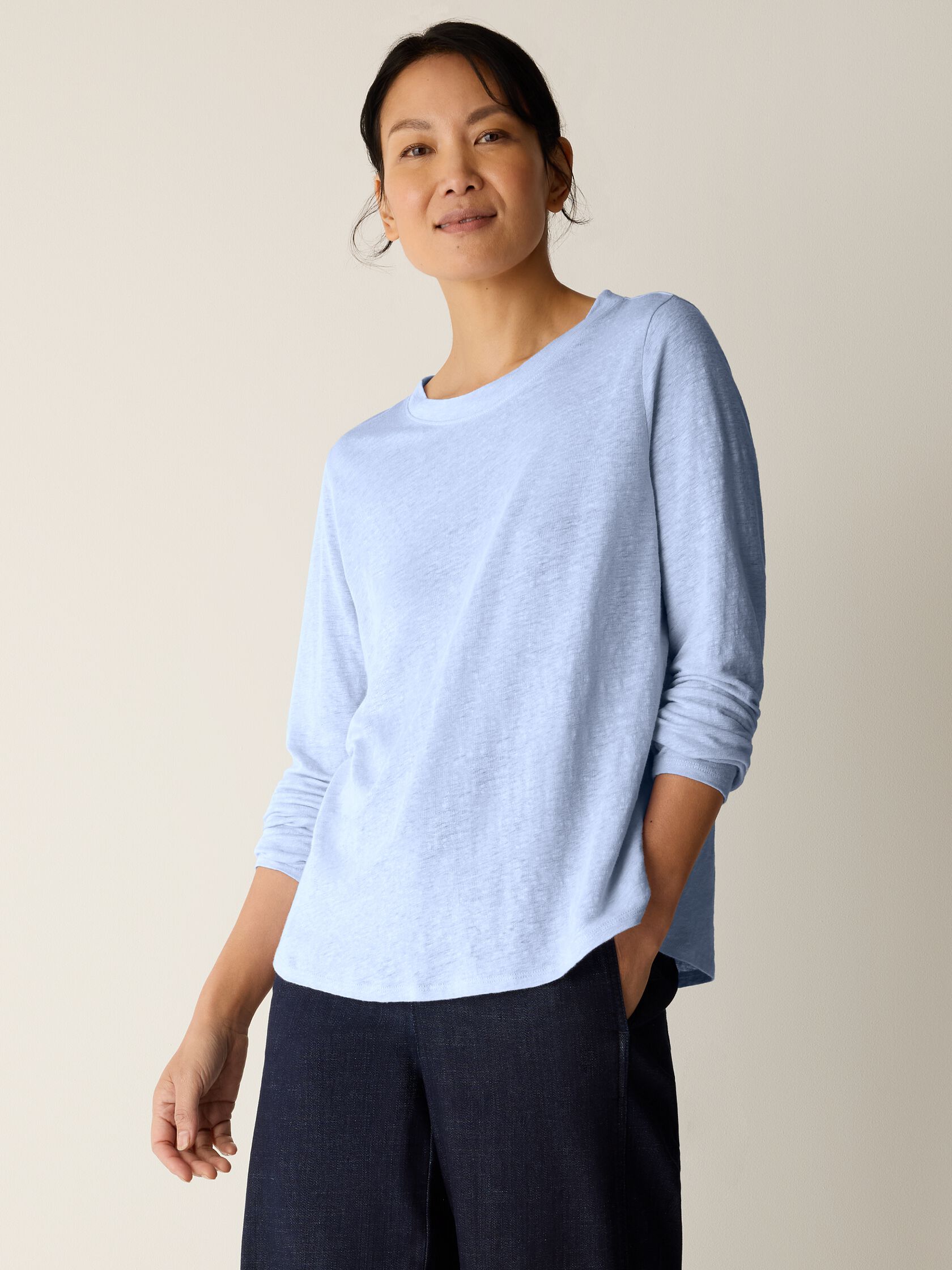 Organic Linen Jersey Long-Sleeve Tee