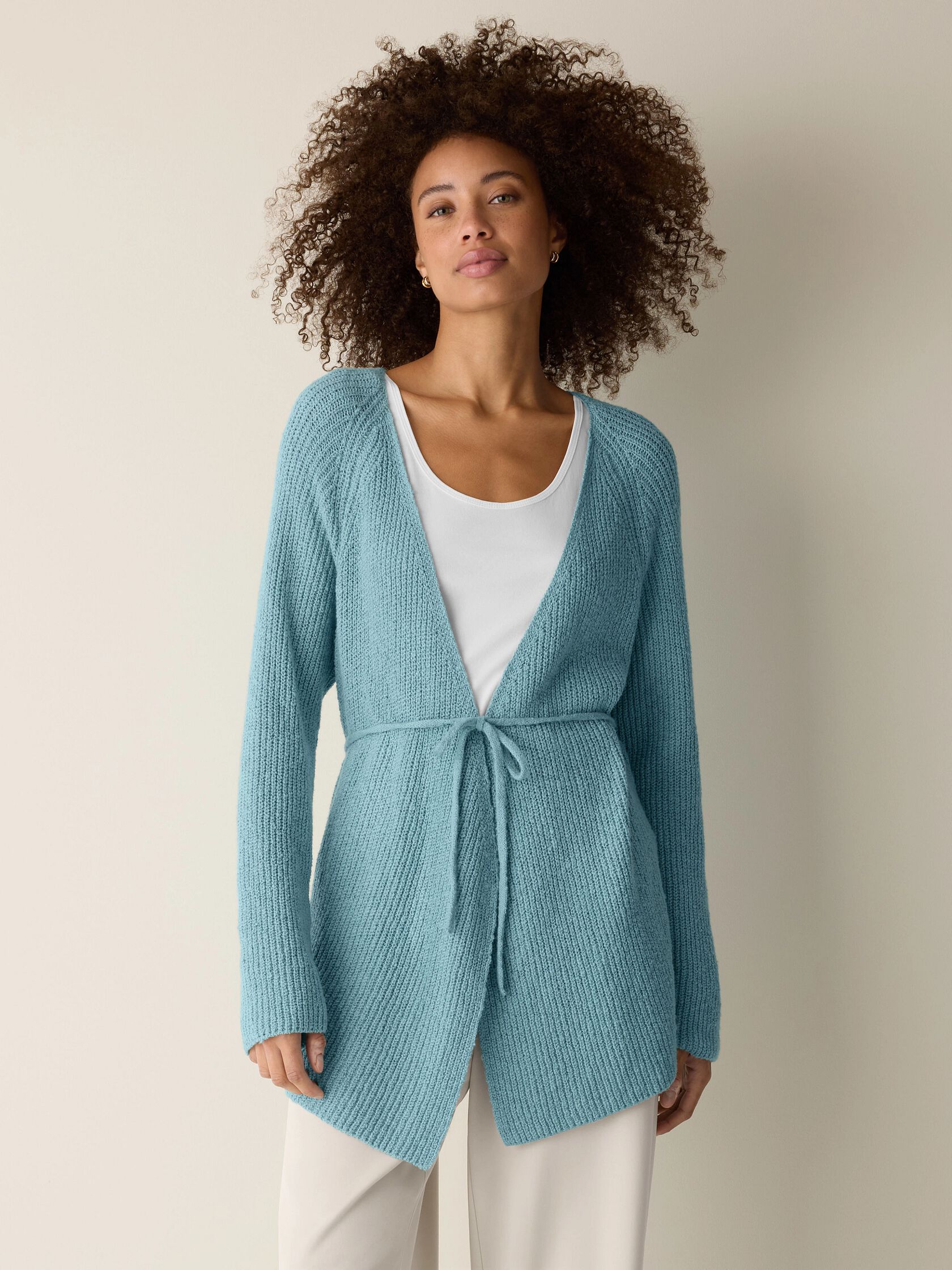 Peruvian Cotton Cloud V-Neck Cardigan