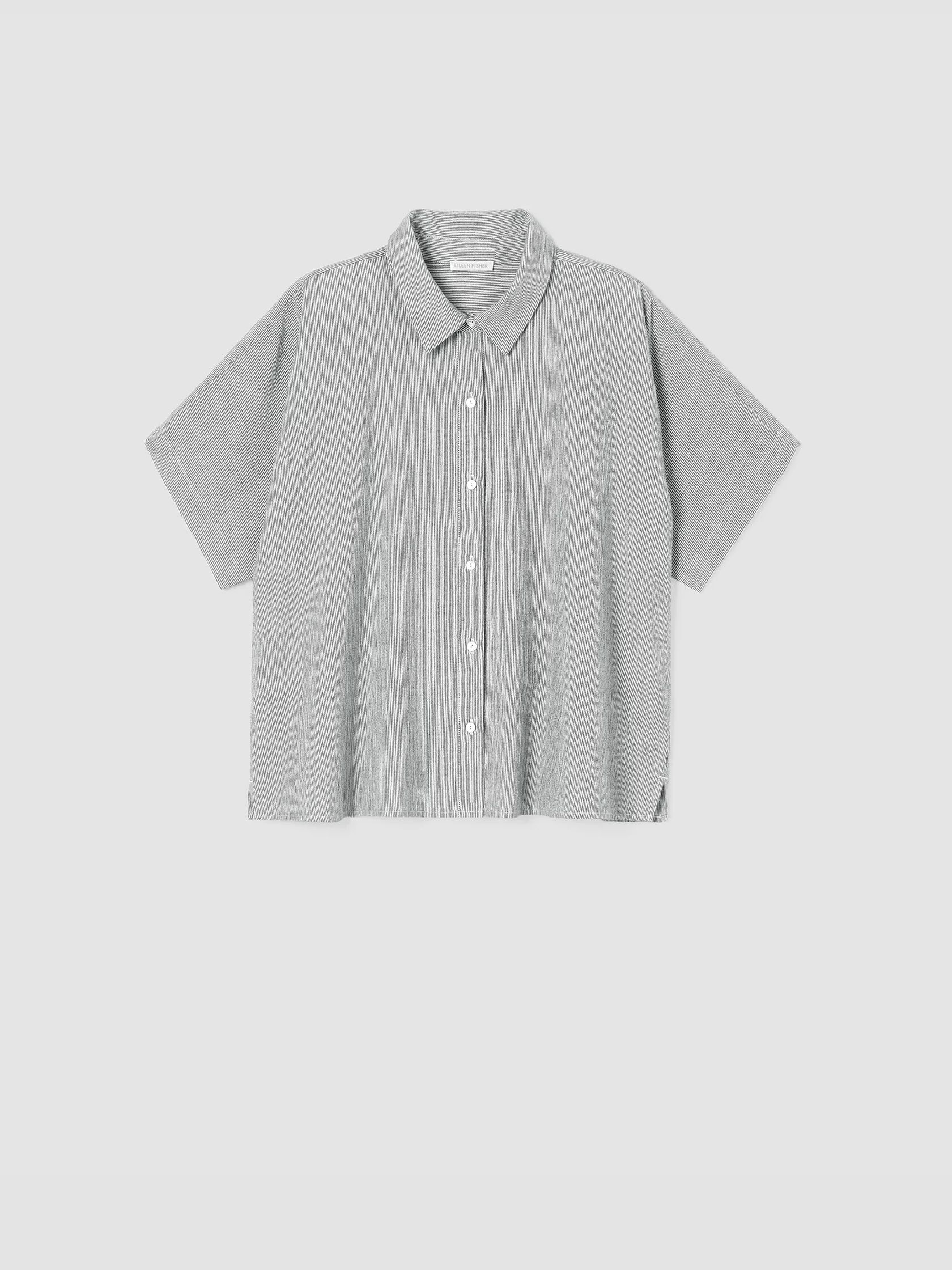 Organic Cotton Linen Ticking Stripe Shirt