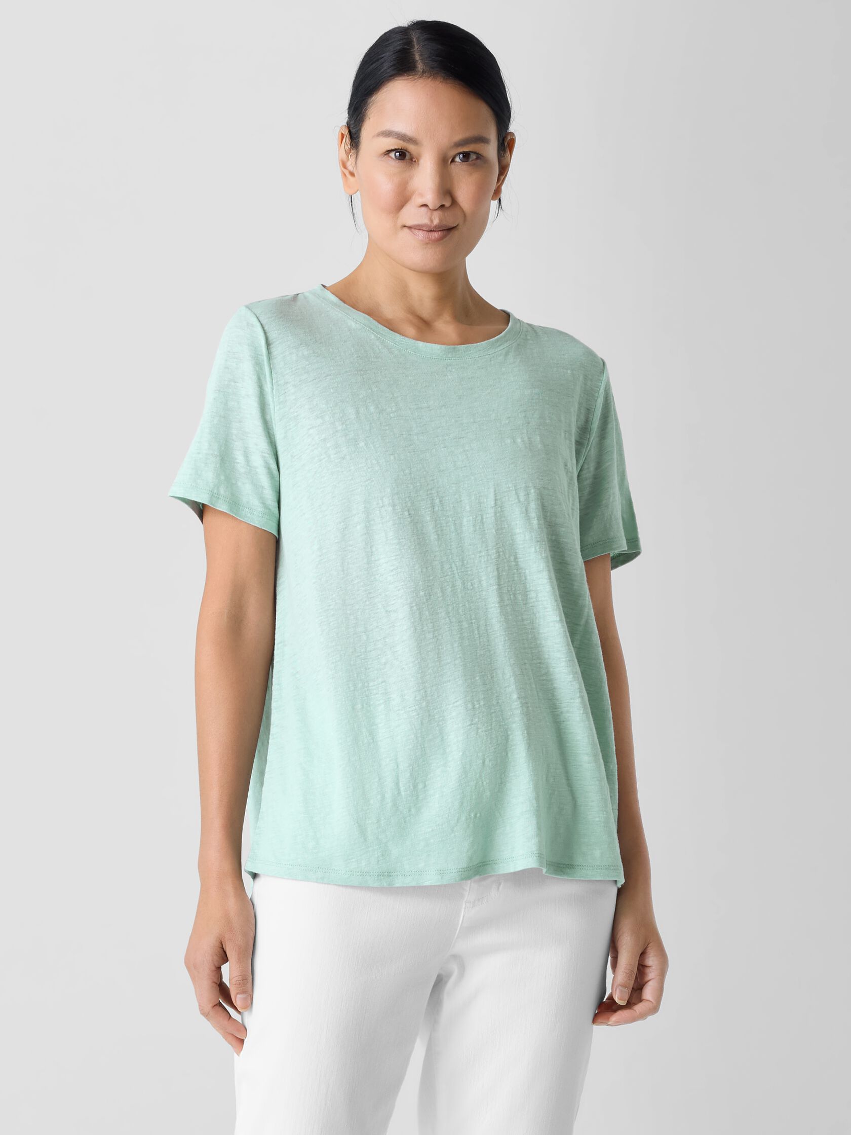 Organic Linen Jersey Crew Neck Tee