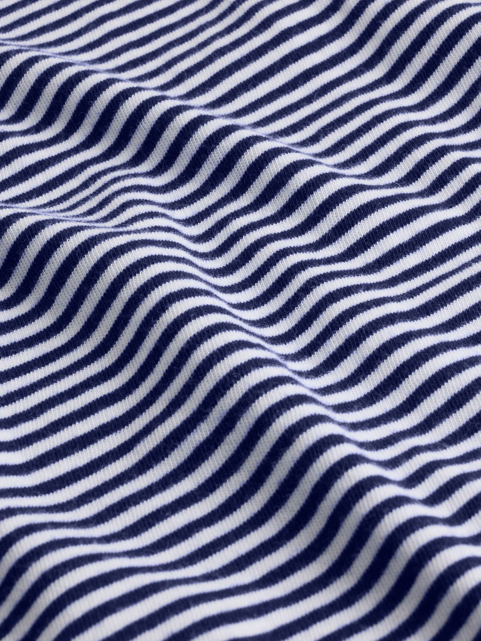 Striped Organic Cotton Slub Crew Neck Tee