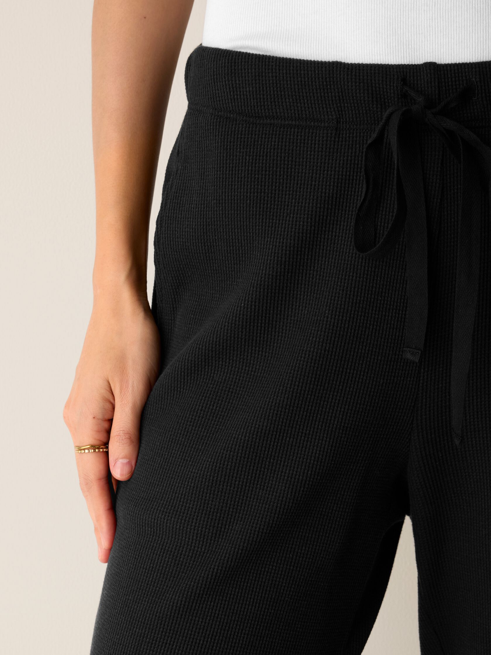 Cozy Waffle Knit Straight Pant