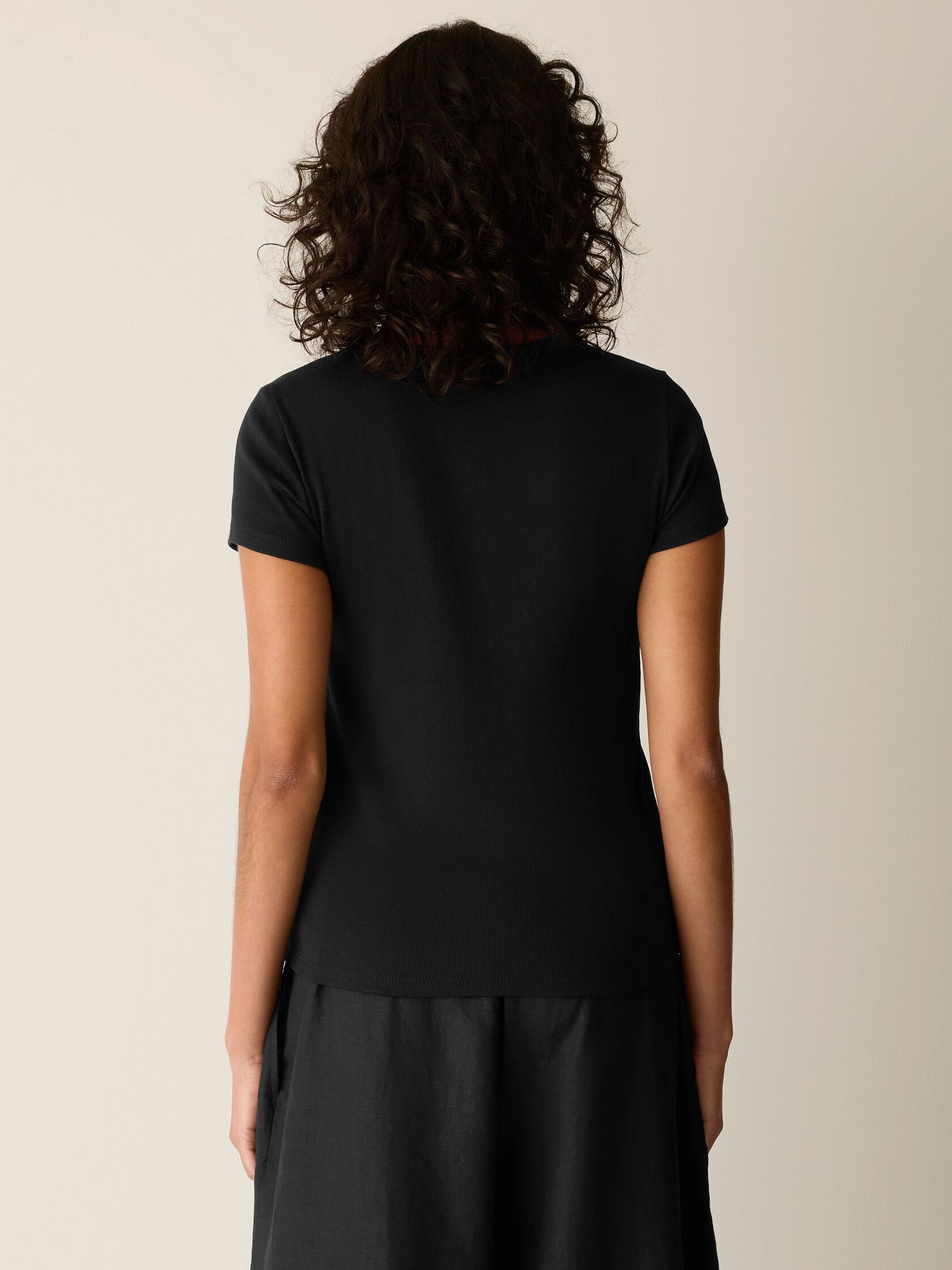 Organic Cotton Stretch Rib Crew Neck Tee