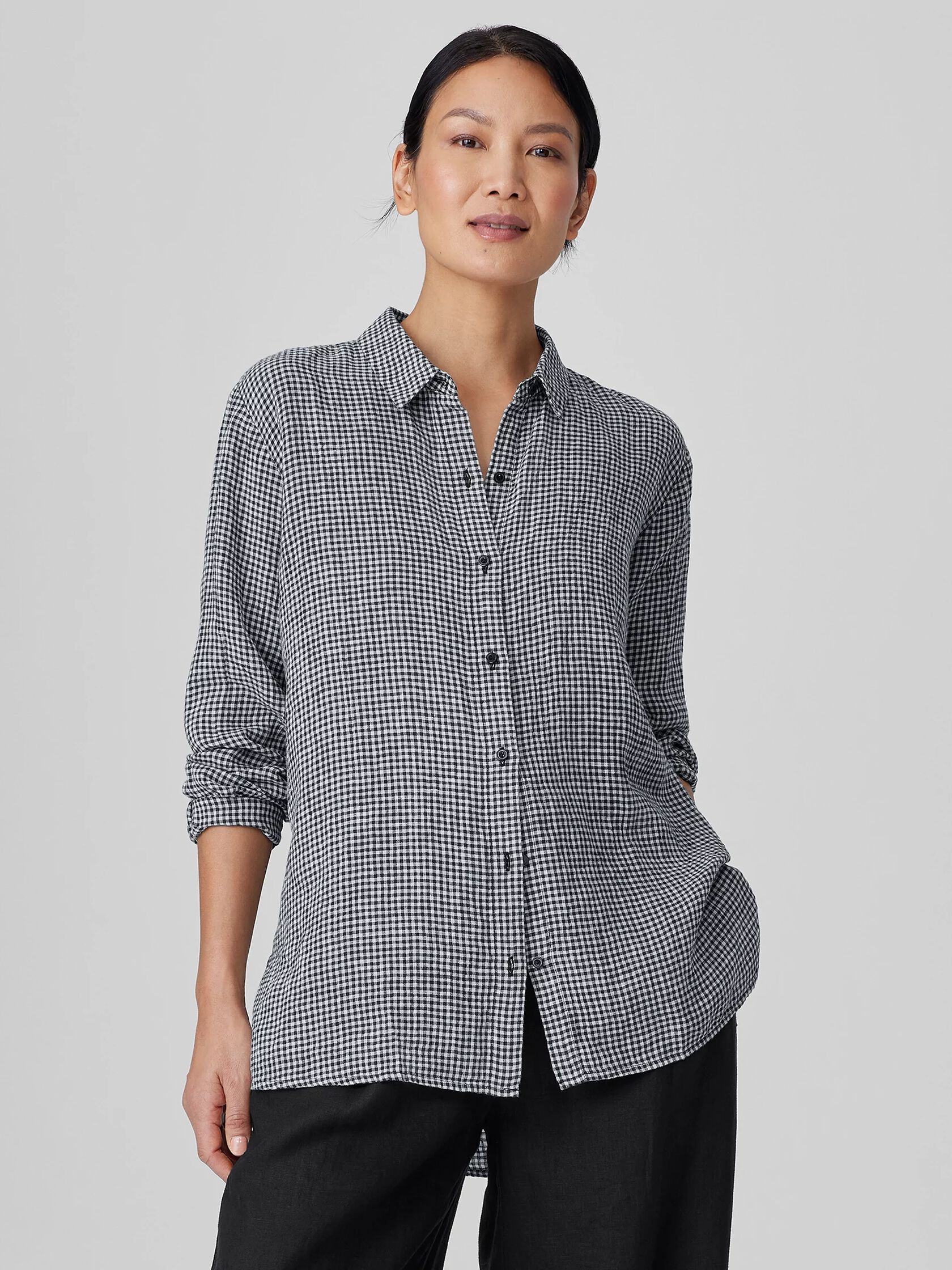 Puckered Organic Linen Classic Collar Shirt