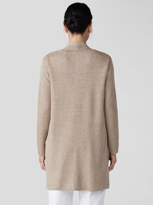 Organic Linen Délavé Rib Long Cardigan