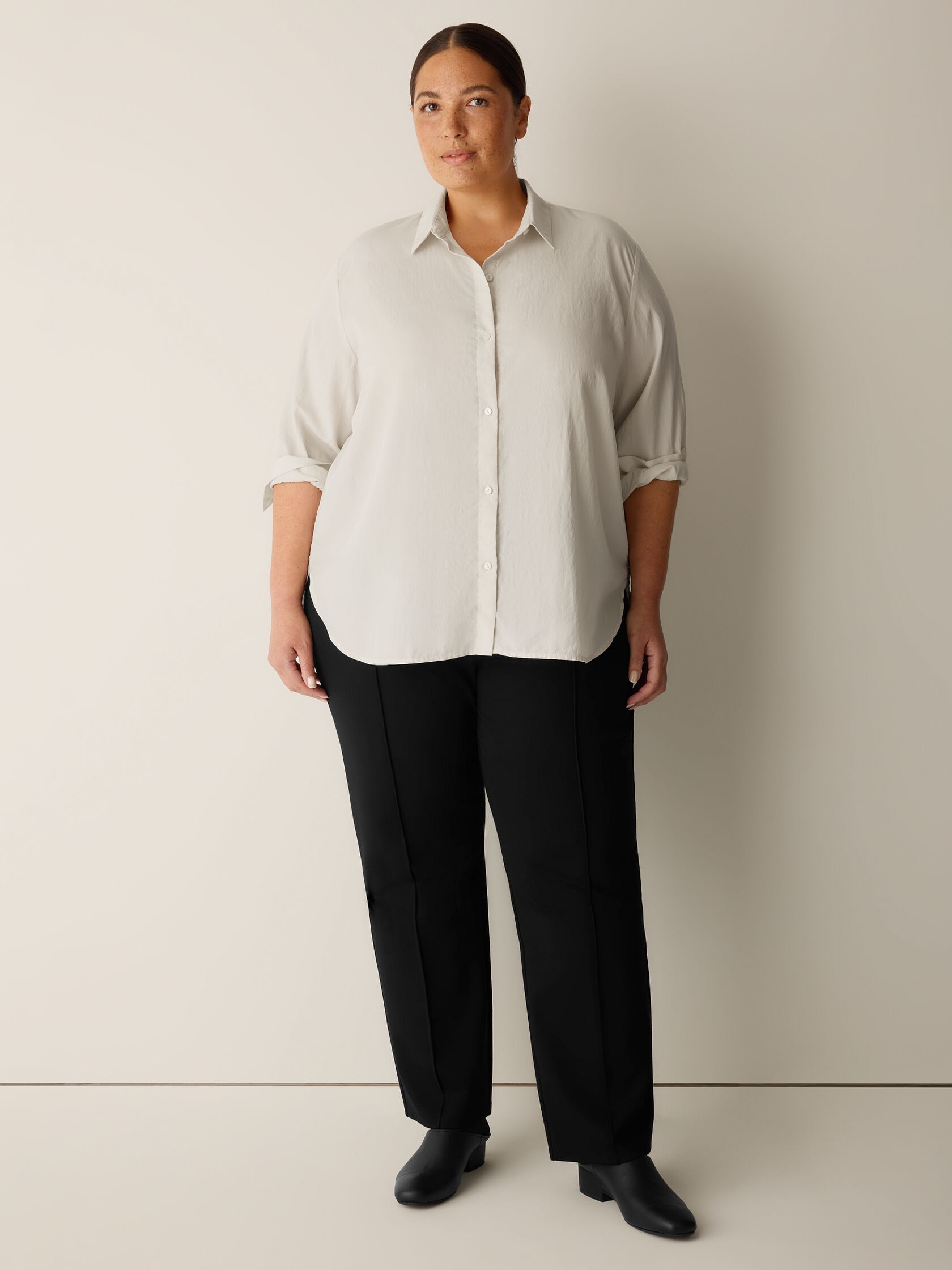 Airy Woven Shirting Classic Collar Shirt