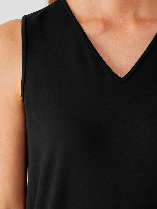 Stretch Jersey Knit V-Neck Tank