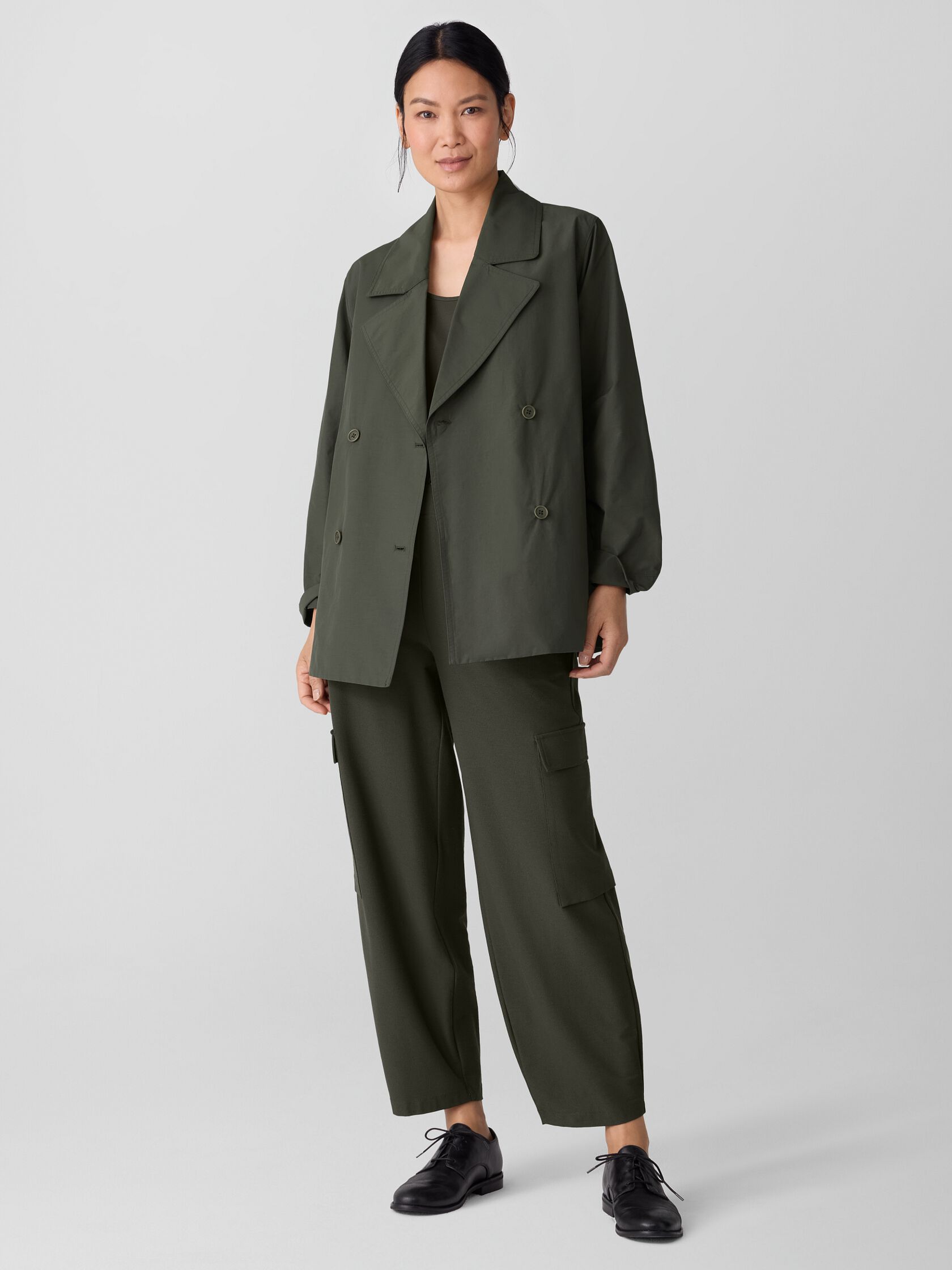 Light Cotton Nylon Short Trench Coat
