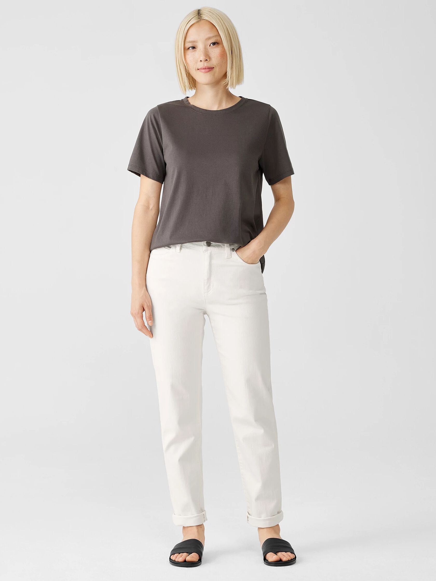 Undyed Organic Cotton Denim High-Waisted Jean