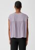 Silk Georgette Crepe Shirred-Back Top