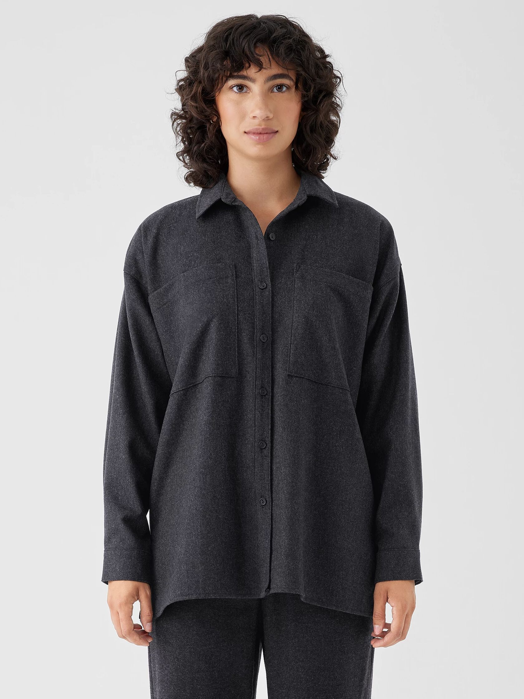 Soft Wool Flannel Classic Collar Shirt