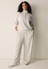 Waffle Cotton Blend Doubleknit High Collar Henley Top