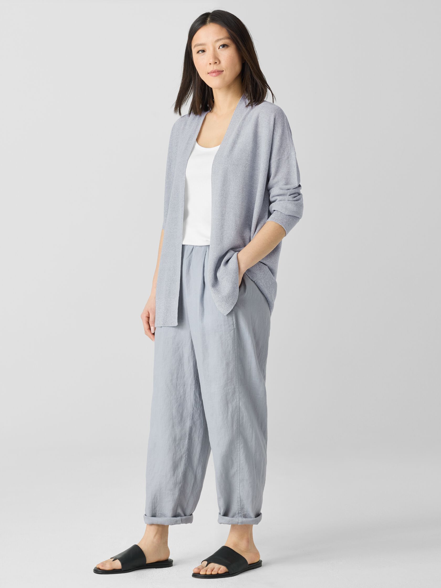 Organic Linen Cotton Long Cardigan