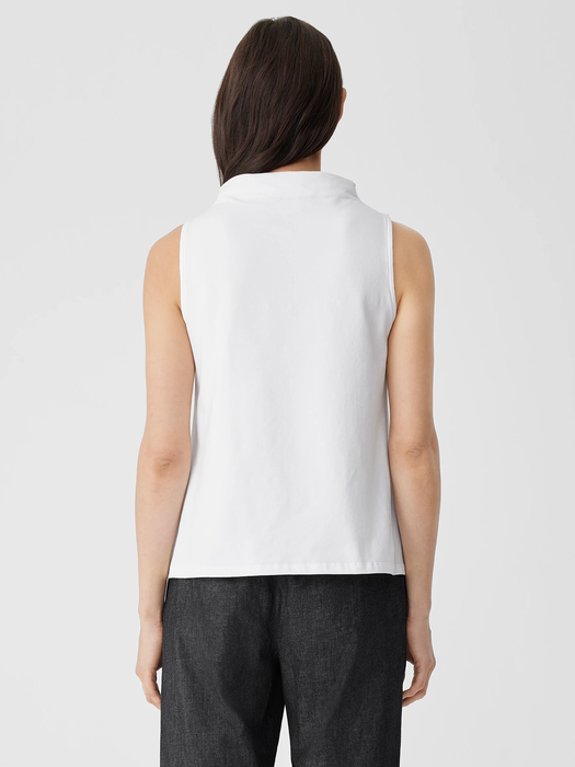 Pima Cotton Stretch Jersey Funnel Neck Tank