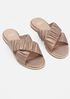 Cross Metallic Suede Sandal