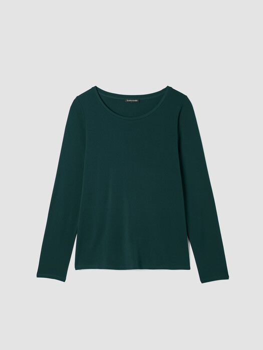 Stretch Silk Jersey Scoop Neck Top