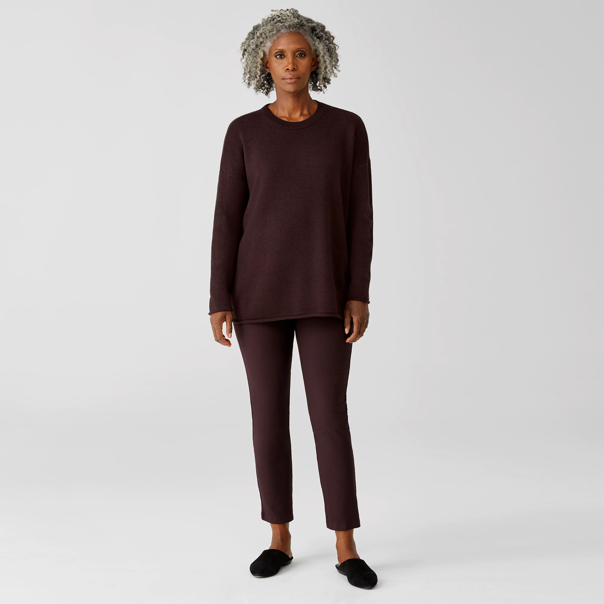 Washable Stretch Crepe Slim Ankle Pant 
